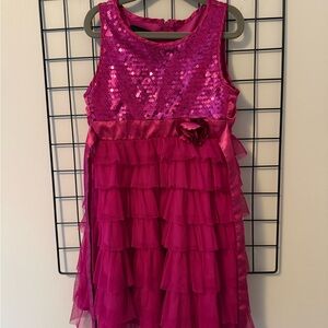 Biscotti Pink Sequin Layered Dress